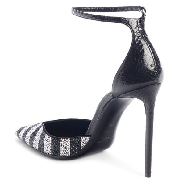 RARE $1795 Saint Laurent Genuine Snakeskin Crystal - Picture 3 of 13